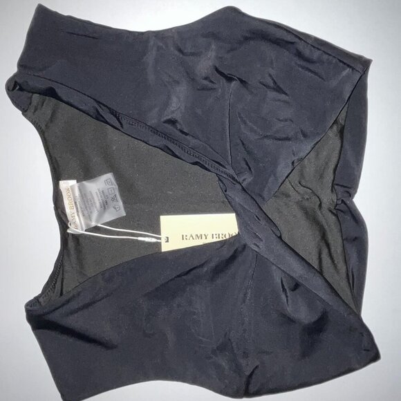 NWT Ramy Brook Oliwia Twist Front Bikini Top Twisted in Black Size Small - Picture 3 of 5